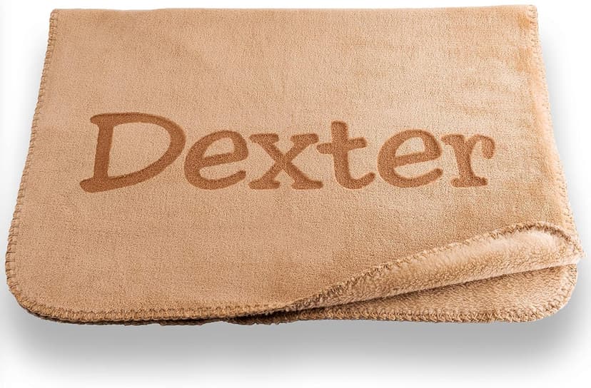 Custom Catch Personalized Dog Blanket - Gray or Beige - Small
