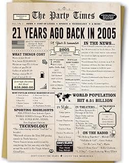 Retro 21 Year Old Gifts Idea for Son Daughter Boys Girls Women Men,Big 10.6 x 7.9 Inch,Thick Card Stock with Premium Envelope Ziwenhu Funny 21st Birthday Card Gift Decorations for Her Him B0CL9MKFV1
