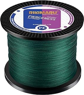 RIKIMARU Braided Fishing Line Abrasion Resistant Superline Zero Stretch&Low Memory Extra Thin Diameter 327-1094 Yds, 4-180LB