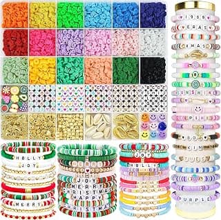 OHOME Stocking Stuffers for Kids - 5300 Clay Beads Bracelet Making Kit,Arts and Crafts for Kids Ages 8-12,Christmas Gifts Crafts Games Toys for 3-10 Year Old Birthday,Travel Essential