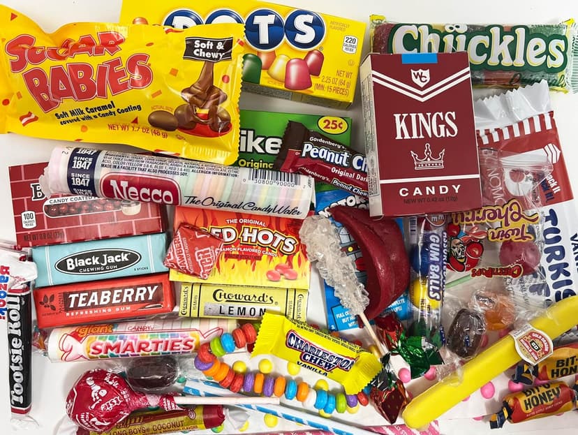 RETRO CANDY YUM ~ 80th Birthday Nostalgic Candy Gift Basket Box Assortment from Childhood Memories for Woman or Man Born 1945 jr