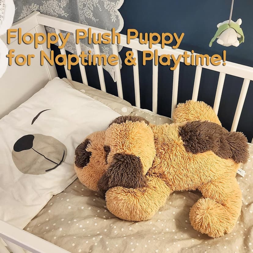 WEIGEDU Floppy Stuffed Dog Puppy Plush Toy, Huggable Beagle Labrador Retriever Stuffed Animal Dogs for Kids Girls Boys Baby Birthday Gift, 20 inch, Brown