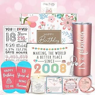 18th Birthday Gifts for Girls Trendy 18 Year Old Girl Birthday Gifts for 18 Year Old Girl Gift Ideas Unique Age 18 Gift for Female Teen Girls Her Daughter Happy 18th Decoration Presents with Tumbler