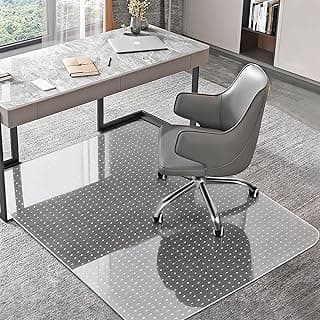 Office Chair Mat for Carpets, Clear Computer Desk Chair Mat for Low Carpeted Floors, Thick and Sturdy Carpet Protector, Easy Glide and Flat Without Curling (30" x 48" Rectangle)