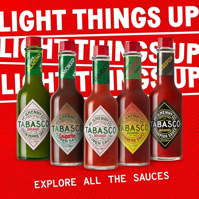 TABASCO Brand Hot Sauce Variety Pack, Gift Set Includes Five Different 5 Fl Oz Tabasco Hot Sauce Flavors, Perfect for Eggs, Pizza, Tacos, and More, 25 Fl Oz (Pack of 5) B0FB1VS3Y6