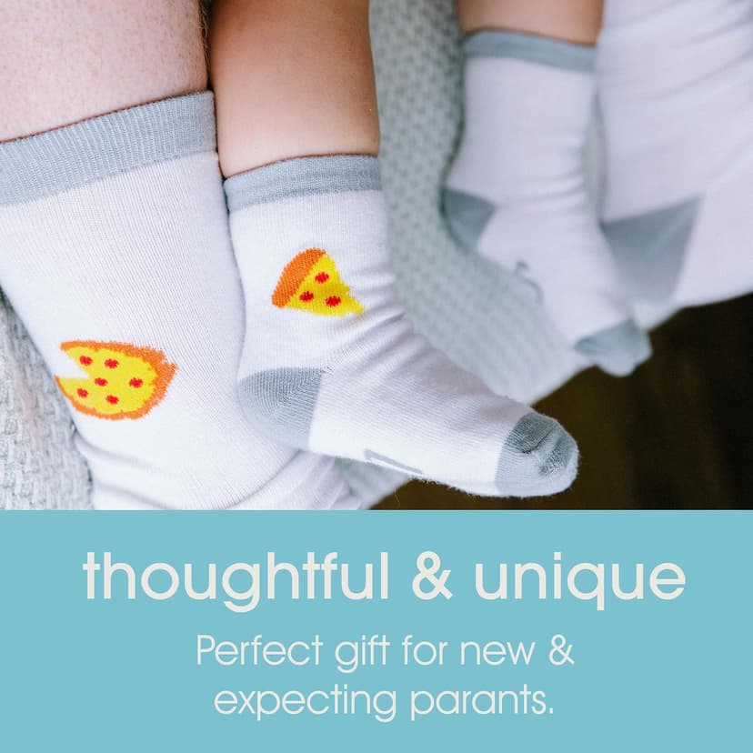 Parent And Baby Socks, Big And Little Slice Design, New Dad Gift, Baby Keepsake, Coordinating Family Apparel Pearhead Dad And Baby Matching Pizza Sock Set B08X8YF5L3