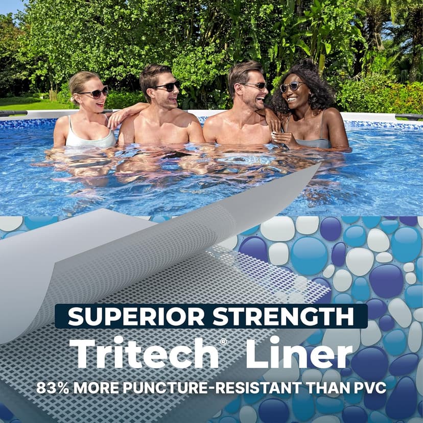 Bestway Steel Pro MAX 15' x 42" Above Ground Pool, Round Metal Frame Outdoor Swimming Pool Set with Filter Pump, Ladder, and Cover, Gray