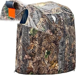 Hunting Blinds with Chair Pop Up Ground Blinds with Carrying Bag Portable 1-Person Hunting Tent for Deer & Turkey Hunting