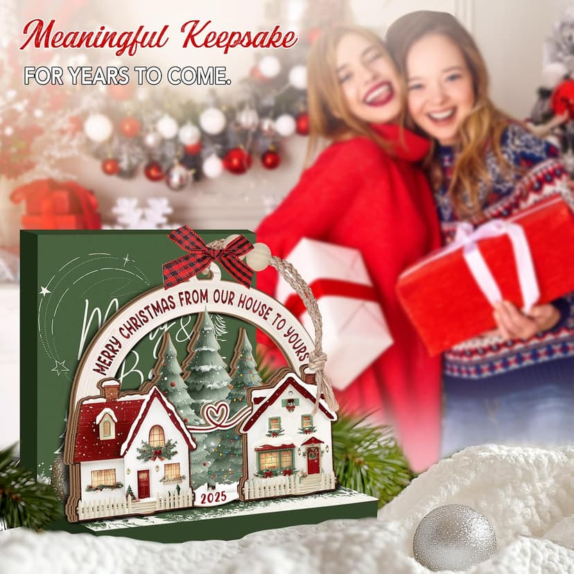 Neighbor Christmas Ornament 2025 – Neighbor for Women Men, Friendship Ornament for Bestfriends, Merry Christmas Next Door Neighbor Gift Idea, Wooden Hanging Tree Decoration