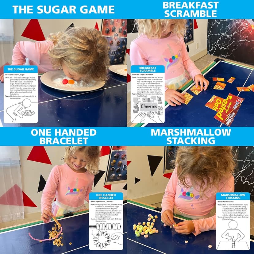 Funwares Home Edition, 218 Minute of Fun Games - Minute to Win It Family Party & Travel for Kids & Adults, 2-12 Players! Play with Everyday Household Items.