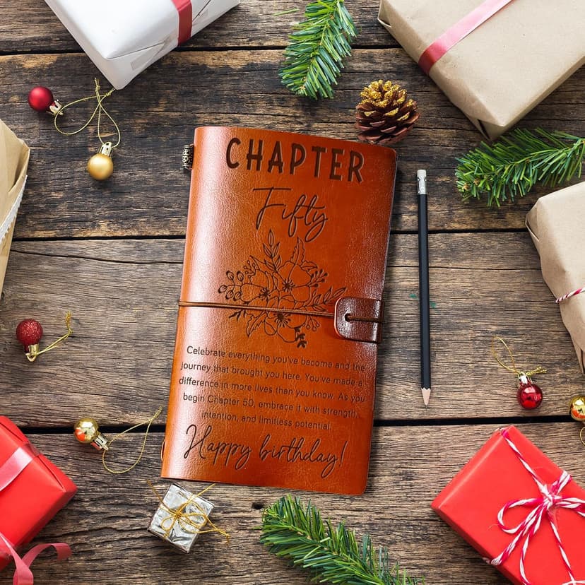 50th Birthday Decorations for Women, 50 Year Old Birthday Gifts Refillable Notebook, Turning 50 Fifty 1976 Bday Presents 50th Birthday Gifts for Hers, Chapter 50 Journal for Women B0FSKNHGKG