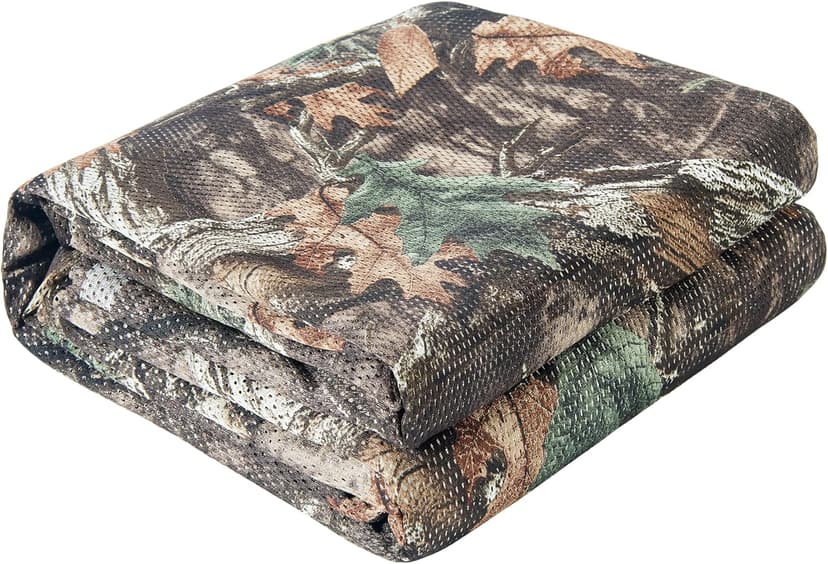 GRVCN Camo Burlap Cradle Mesh Fabric - 75D Camouflage Netting Cover for Hunting Ground Blinds, Camping Military Tree Stands