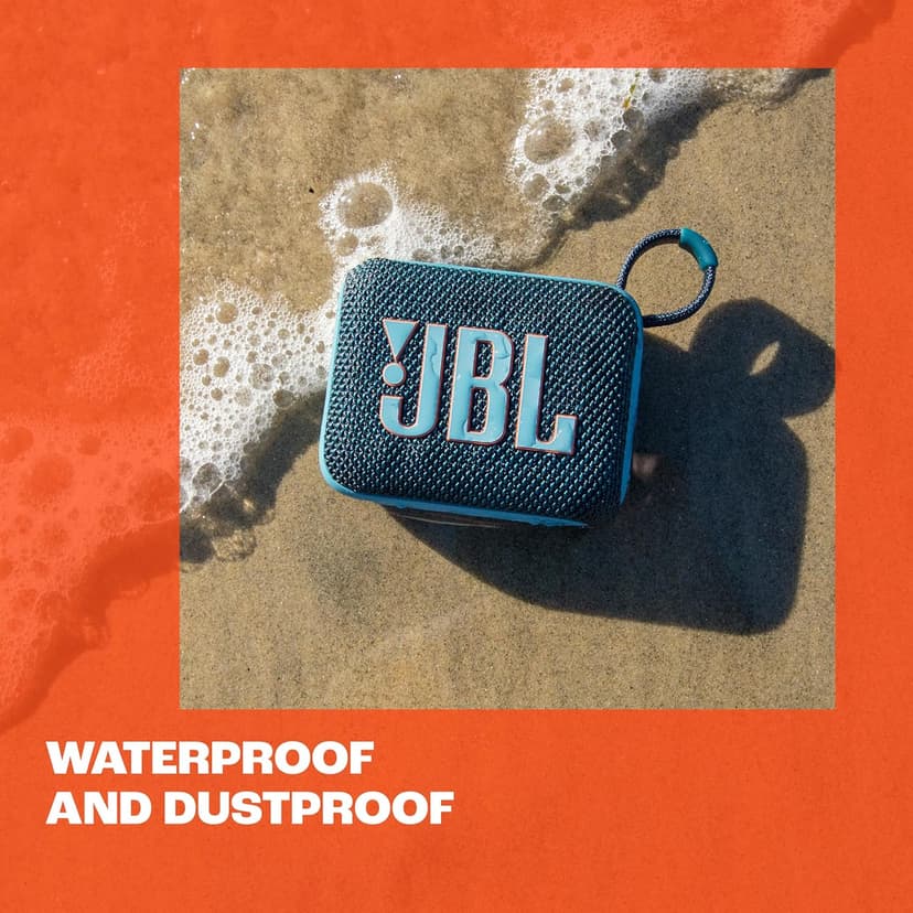 JBL Go 4 - Ultra-Portable, Waterproof and Dustproof Bluetooth Speaker, Big JBL Pro Sound with Punchy bass, 7-Hour Built-in Battery, Made in Part with Recycled Materials (Blue)