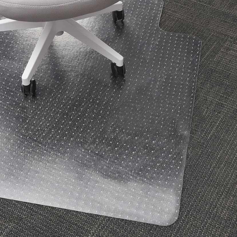 Staples Office Chair Mat, Clear Floor Mats with Lip, Flat-Pile Carpets, Extended Under-Desk Coverage, 35.5" x 47.5 Inch, Smooth Glide
