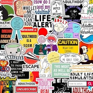 100Pcs Funny Adulting Stickers, Adulting is Hard Stickers, Funny Decals for Adults, Adult Reward Decals, Gifts for Women & Men B0C1S6BL2N