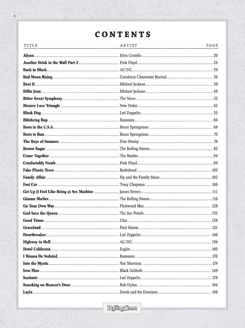 Selections from Rolling Stone Magazine's 500 Greatest Songs of All Time: Guitar Classics Volume 2: Classic Rock to Modern Rock (Easy Guitar TAB) (Rolling Stones Classic Guitar)