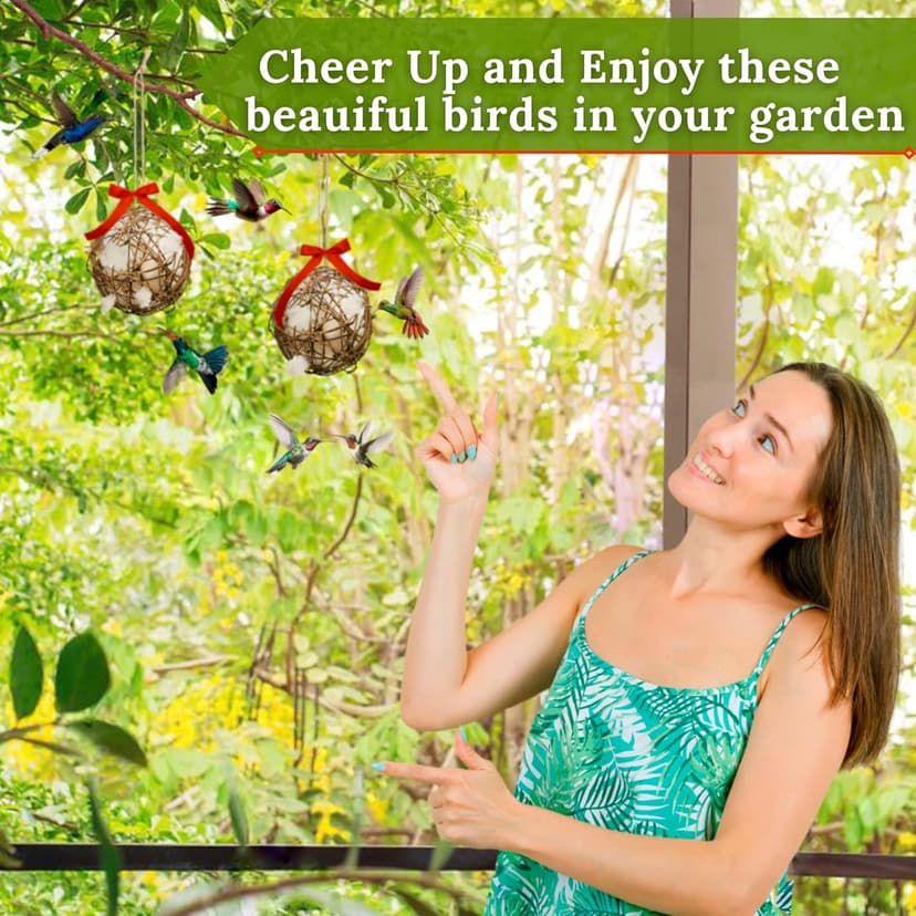 Hummingbird Nesters - Bird Nesting Material Holder for Wild Birds - Humming Bird House Materials Gifts for Bird Watching Nature Lovers - Refillable Outdoor Nesting Station to Build a Nest