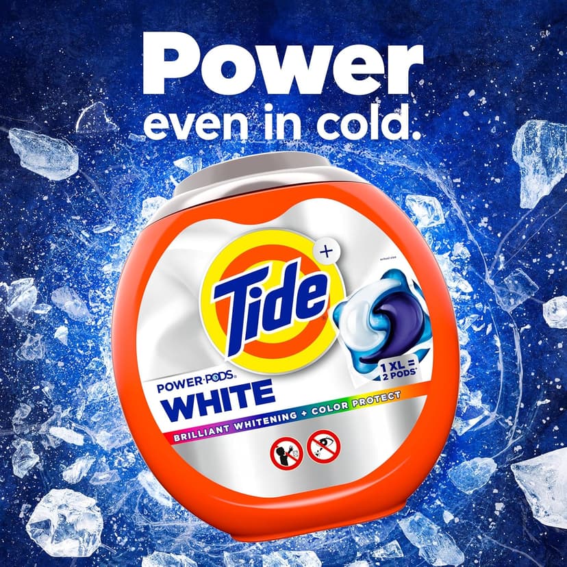 Tide Power PODS White Laundry Detergent Pacs, 45 Count, Brilliant Whitening + Color Protect