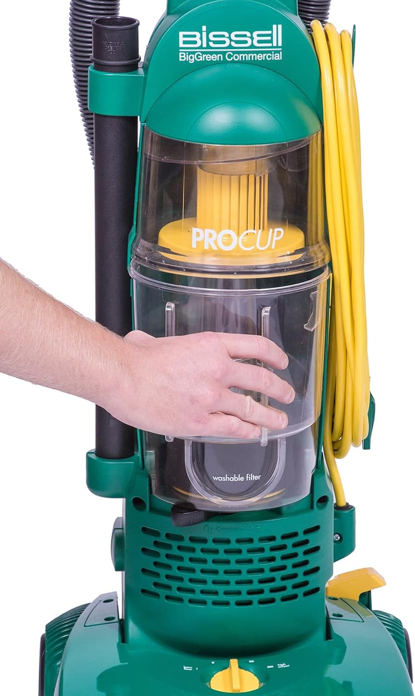 BISSELL BigGreen BGU1937T 13.5" Pro Cup Bagless Upright Vacuum with On-board Tools, 44" Height, 13.5" Wide, 13.2" Length, Polypropylene, 2 fl. oz. Capacity, Green