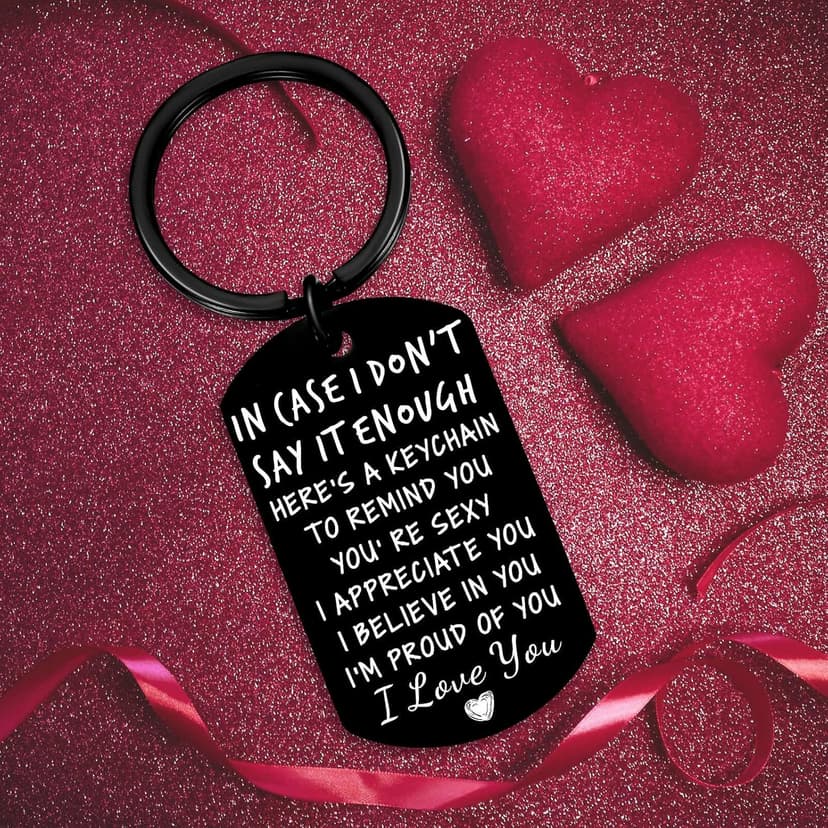 Gifts for husband Boyfriend I Love You Gifts for Him Her Wife Girlfriend Mens Stocking Stuffers, Gift Box, Engraved Keyring Boyfriend Keychain Husband Anniversary Christmas Valentines Birthday Gifts B0DSS766P4