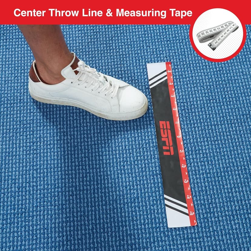 ESPN Dart Board Includes 6 Steel Tip Darts, Bristle Dartboard with Radial Spider Wire and Staple Free Bullseye, Ideal Gifts for Men