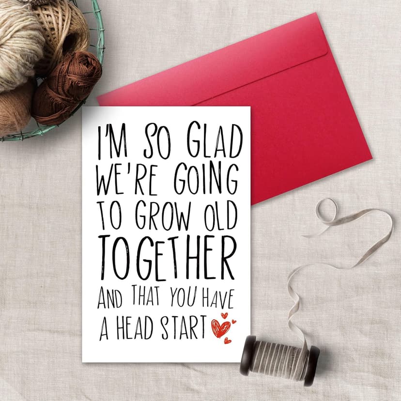 Funny Birthday Card for Husband from Wife, Grow Old Together Humor Birthday Card Gift for Older Husband, Sarcastic Happy Bday Cards for Him Men Husband Hubby B0H146F7BP