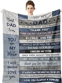 Yamco Dad Birthday Gifts Blanket - Dad Gifts from Daughter Christmas 60"x50" Blankets - Father Birthday Gifts for Dads Who Wants Nothing - Fathers Day Presents from Son - Best Daddy Ever Gift Ideas