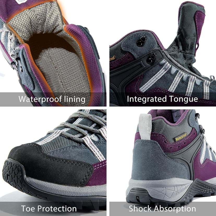 wantdo Women's Waterproof Hiking Boots Lightweight Outdoor Camping Shoes