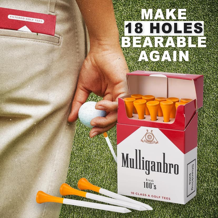 Parody Golf Accessories - Cool Novelty Tees for Golfers - Perfect Golf Gag Gift for Dad & Husband Shanker Golf - Funny Golf Tees - MulliganBro 10 Pack - Novelty Golf Gift B0FSDZBWG3
