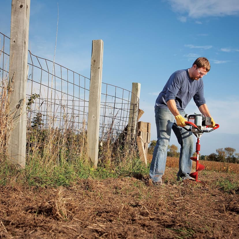 Earthquake E43 1-Person Earth Auger Powerhead, 43cc 2-Cycle Viper Engine, 30:1 Transmission, 5 Year Limited Warranty, Red or Black Auger Bit