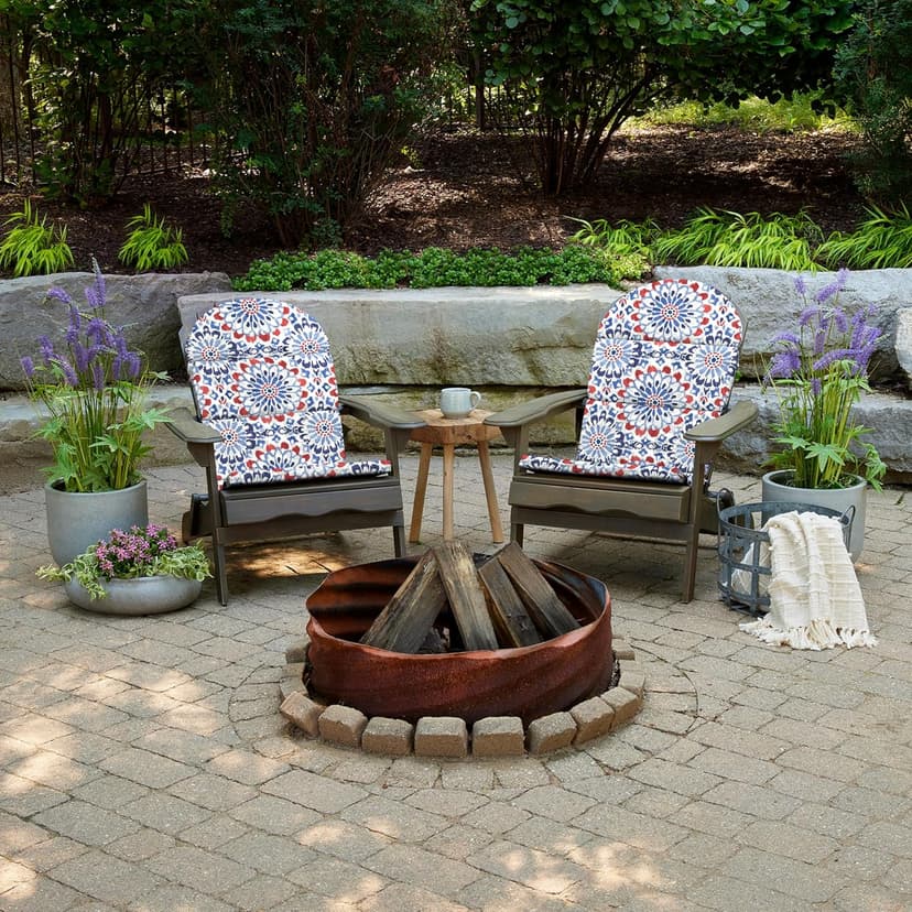 Arden Outdoor Foam Adirondack Cushion, 2 Pack, 21.5 x 19, Water Repellent, Fade Resistant, Foam Cushion for Adirondack Chairs Clark Blue