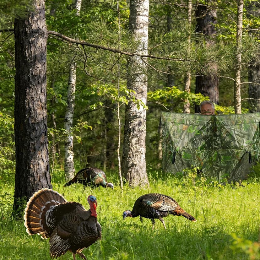 Hunting Blind for Turkey, 3-Panel See-Through Turkey Blind, Full 360° Visibility Pop Up Ground Blind