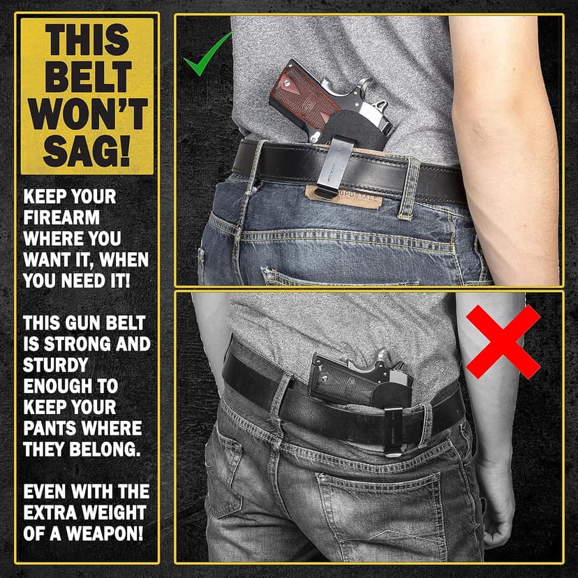 Relentless Tactical The Ultimate Leather Gun Belt | Made in USA | Concealed Carry EDC Belt for Men