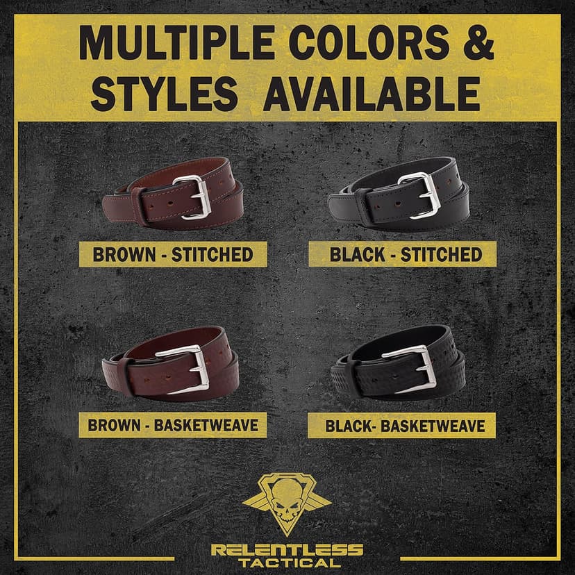 Relentless Tactical The Ultimate Leather Gun Belt | Made in USA | Concealed Carry EDC Belt for Men