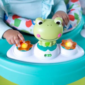Bright Starts Bounce Bounce Baby 2-in-1 Activity Center Jumper & Table - Playful Pond (Green), 6 Months+