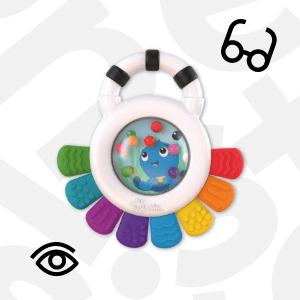 Baby Einstein Outstanding Opus The Octopus Sensory Rattle & Teether Multi-Use Toy, BPA Free & Chillable, 3 Months & up, Multicolored
