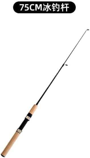 WLngtv Pocket Telescopic Fishing Rod,Winter Rods Ice Fishing Rods Pen Pole Lures Fishing Tackle Spinning Casting Hard Rod Without Reel Useful and Practical Travel Fishing Rod, Gifts for Man (75cm)