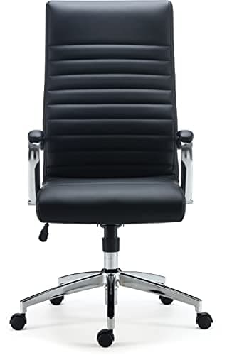 STAPLES Bentura Ergonomic Manager & Executive Office Chair, High Back Swivel, Adjustable Height, Bonded Leather, Black