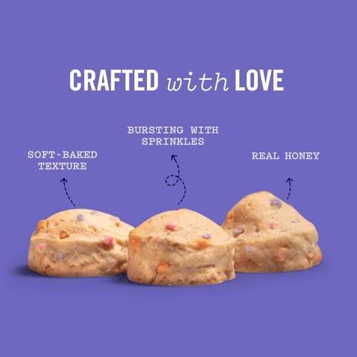 Soft Baked Dog Treats - Birthday Vanilla Flavor with Sprinkles Three Dog Bakery Ultimate Celebration Cake Bites for Dogs - 12 oz Bag B0F8R6638K
