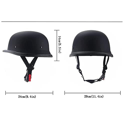 German Style Motorcycle Half Helmet, Retro Half Face Helmet for Adult Men Women DOT Approved