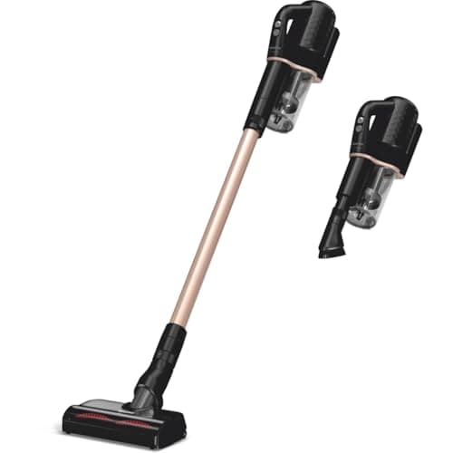 Miele Duoflex Total Care Vacuum Cleaner, Cordless and Bagless Multi-Use, Multi-Floor Flexible Stick Vacuum with 4 Attachable Brushes and Accessories, in Obsidian Black / Rose Gold
