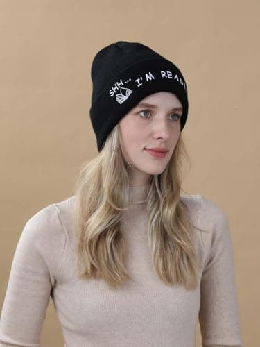 Book Lovers Gifts Hat Beanie for Women Men Reading Embroidered for Readers Bookish Book Club Librarians Bookworms Stuffers