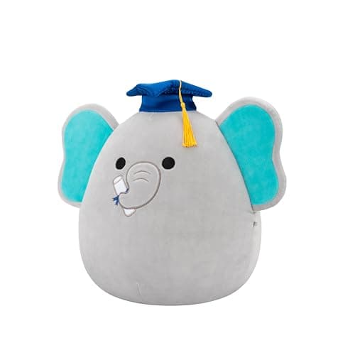 Squishmallows Original 12in Lemus the Grey Elephant with Graduation Cap – Official Jazwares Plush (Medium-Sized) B0D4F6HJ31