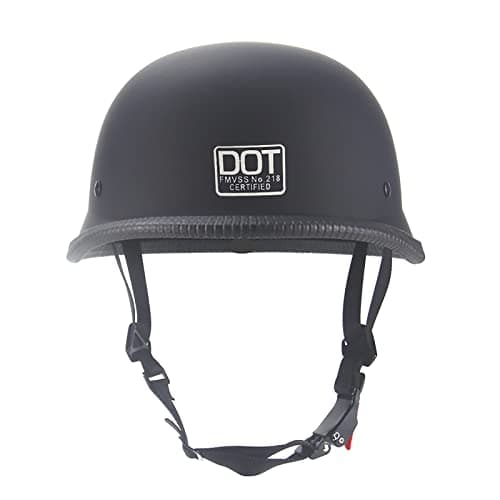 German Style Skull Cap Adult Men Women Half Shell Helmet, DOT Approved Retro Half Face Helmet for Cruiser Scooter Chopper (XXL)