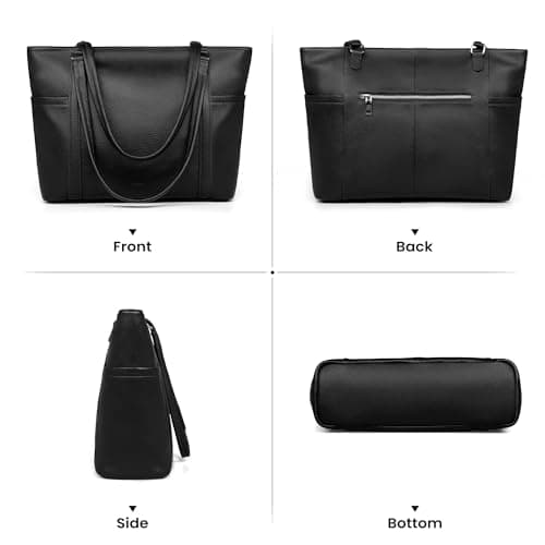 befen Genuine Leather Laptop Tote Bag for Women, Womens 15 Inch Computer Bags Work Totes Purse Shoulder Purses Handbags