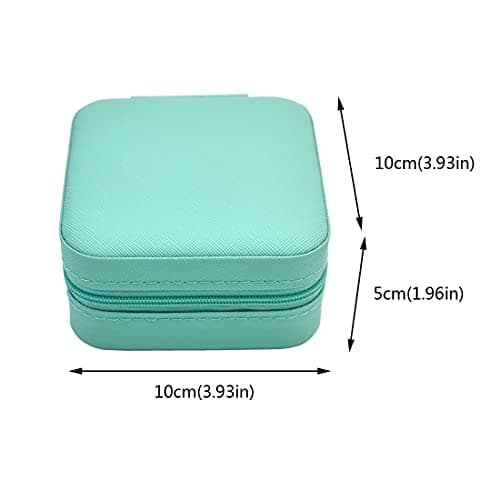 TRODANCE Mini Jewelry Travel Case, Small Portable Jewellry Organizer Box Portable Display Storage Box for Rings Earrings Necklaces, Gifts for Girl, Women, Wedding, Birthday, Mom, Mother's Day (Blue) B09631PYPT
