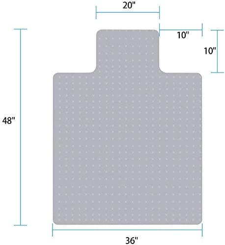 New Chair Mat for Carpet Floor Low Pile Office and Home Use Thick and Sturdy Transparent Desk Chair mat for Carpets Size 36" X 48" with Lip