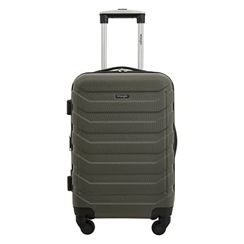 Wrangler 4 Piece Miami Luggage and Packing Cubes Set, Olive Green