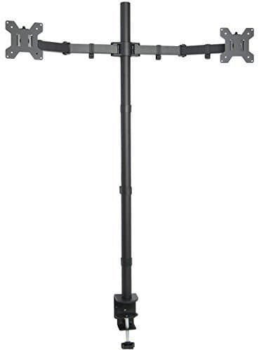 VIVO Dual Monitor Stand Up Desk Mount Extra Tall 39 inch Pole, Fully Adjustable Stand for up to 27 inch Screens, Black, STAND-V012