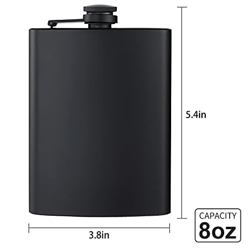 BALABALA Hip Flasks for Liquor for Men Women 12 pcs 8Oz Matte Black Stainless Steel Flask with 12 pcs Funnels for Wedding Party Groomsman Bridesmaid Birthdays Gift